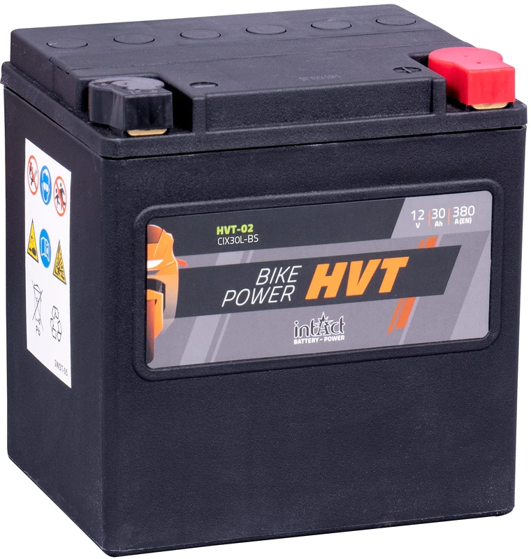 Intakt bike bull, motorcycle battery, HVT 02 SLA 12 V 30 AH 550 A (YIX30L-BS)
