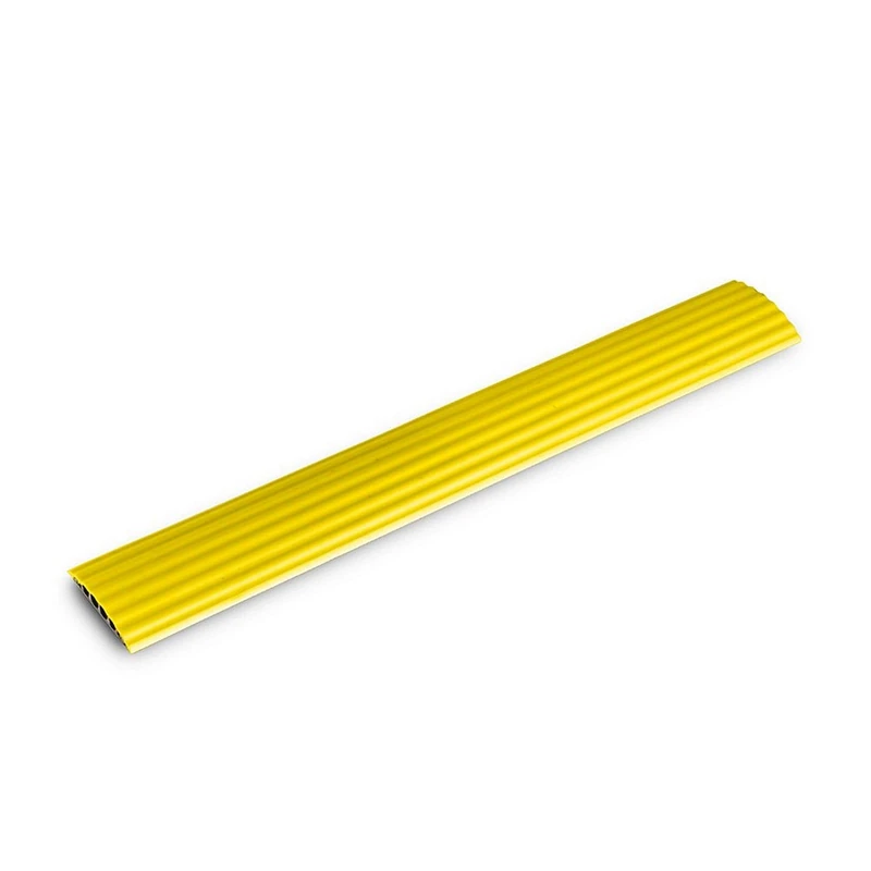 DEFENDER OFFICE four-channel cable protector, cable cover in the office and at home, quick to install, non-slip, ultra-flat cable protector, yellow, 2 cm in height - Image 1
