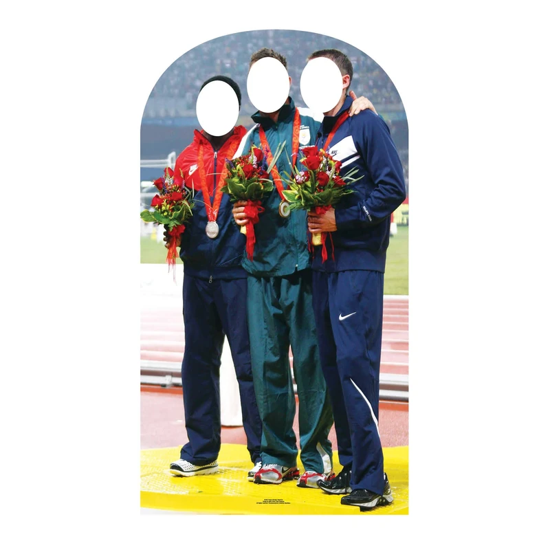 Star Cutouts Cut Out of Althletics Gold Silver Bronze Medal Photo Stand-in