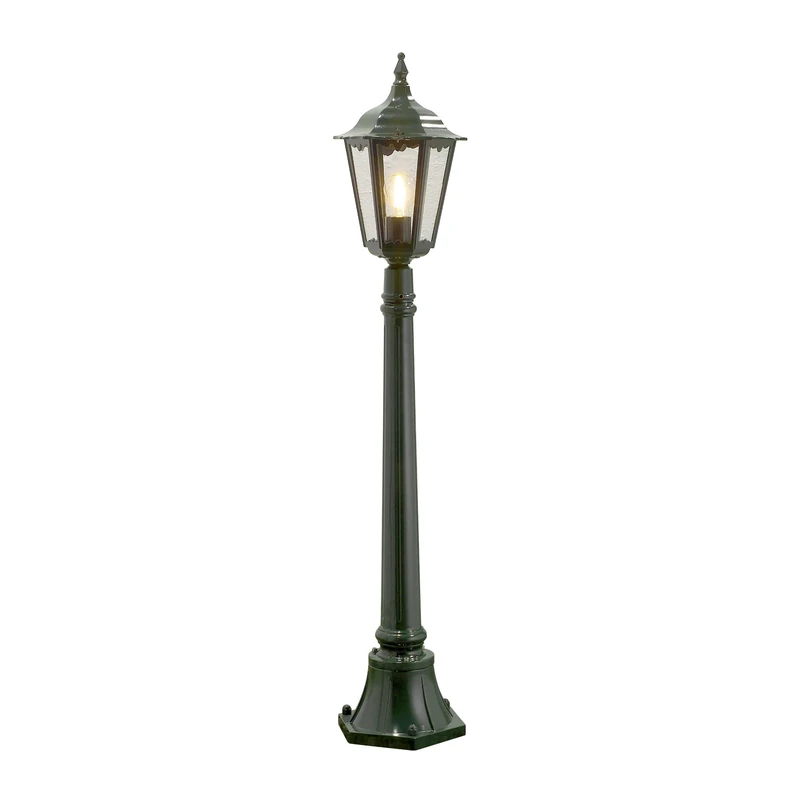 Konstsmide Outdoor Light Firenze Pathway Outdoor Light/ 1 x 100 W E27 Max Bollard/ Clear Glass/ Aluminium/ IP43/ Outside Light Green, 7215-600