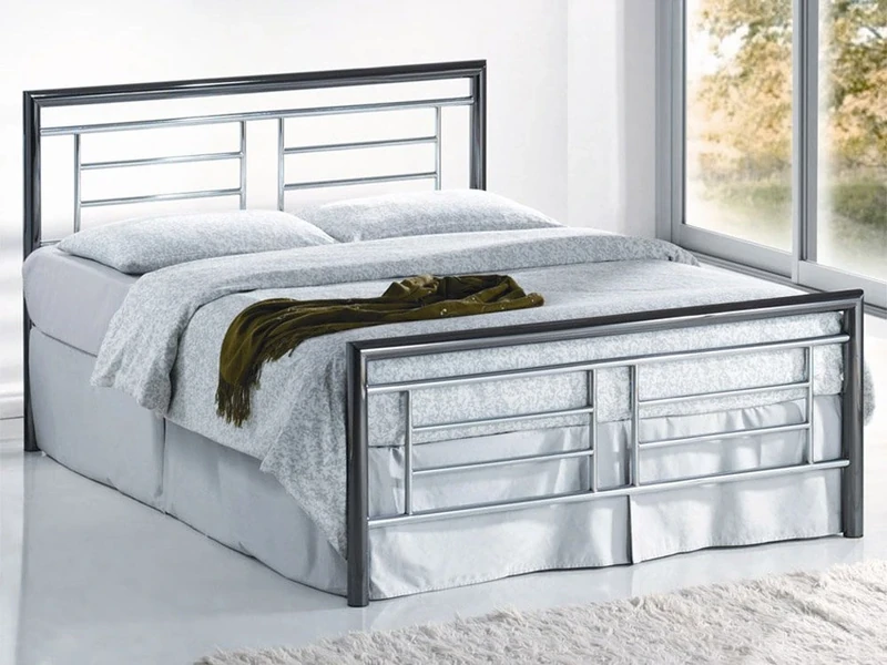 Birlea Montana Bed - Metal, Chrome and Nickle, Double