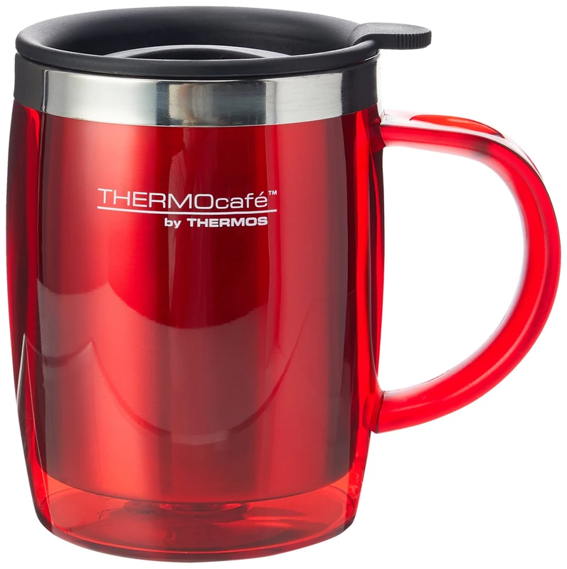 Thermos ThermoCafé 187094 Translucent Desk Mug, Red, 450 ml