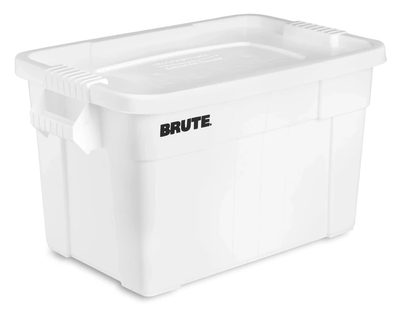 Rubbermaid 75.5L BRUTE Tote with Lid - White