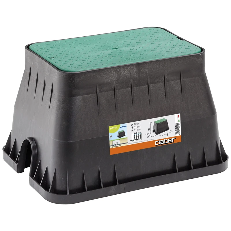 Claber Rectangular Shape with Lid Protected By Closing Device Vandal Resistant Well, Black/Orange/Grey - Image 1