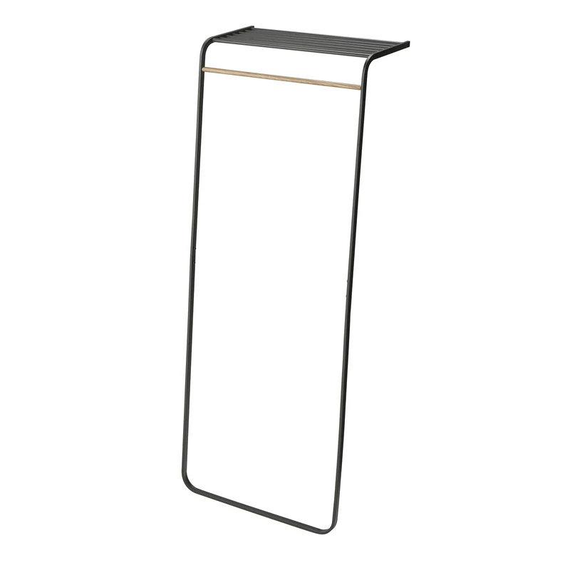 Yamazaki TOWER LEANING COAT HANGER WITH SHELF BK, black