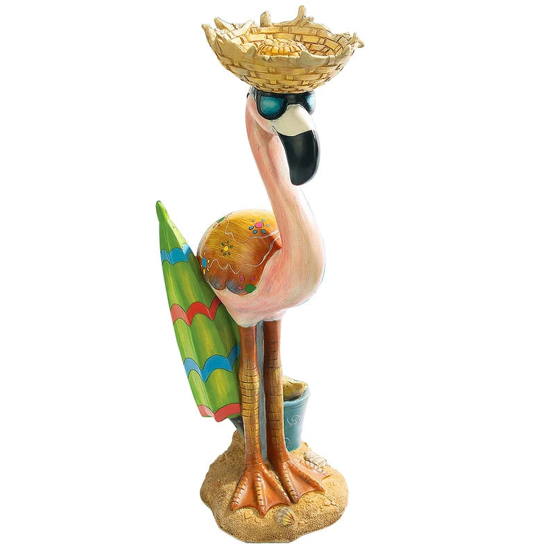 Design Toscano Luau Larry the Flamingo Pink Flamingo Garden Statue