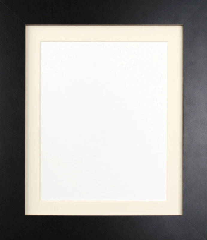 FRAMES BY POST London Black Photo Frame With Ivory Mount A1 For Image Size A2 (Plastic Glass)