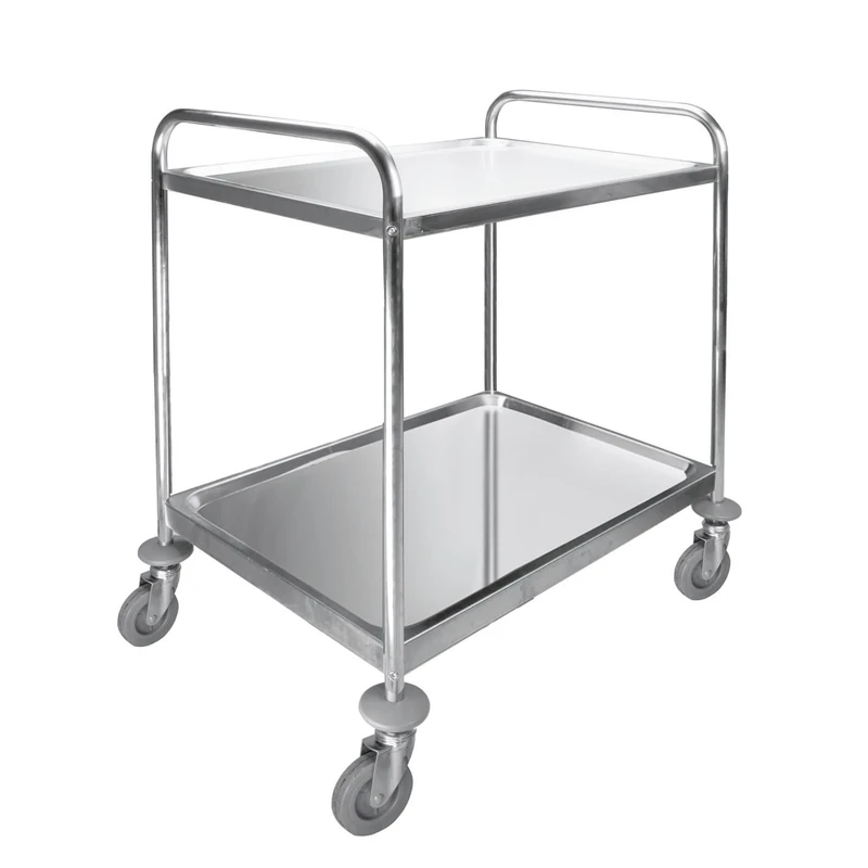 Lacor 66249 Dismantled 2 Shelves Service Trolley, 64.5 x 89.5 x 94.5 cm, Silver