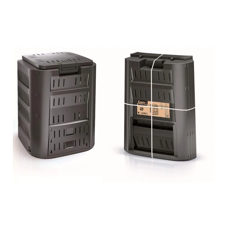 Prosper Plast IKST380C-S411 71.9 x 71.9 x 82.6 cm "Compogreen" Composter - Black
