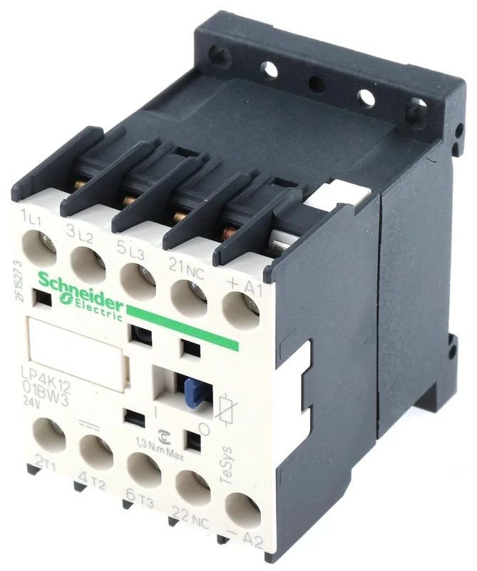 Schneider Electric, TeSys K contactor - 3P - AC-3 <= 440 V 12 A - 1 NC aux. - 24 V DC coil, LP4K1201BW3