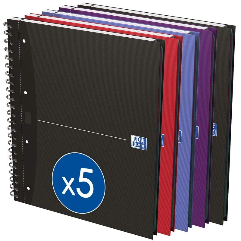 Oxford 100100314 Office Essentials European Book A4+ liniert, 120 Blatt Assorted Colours
