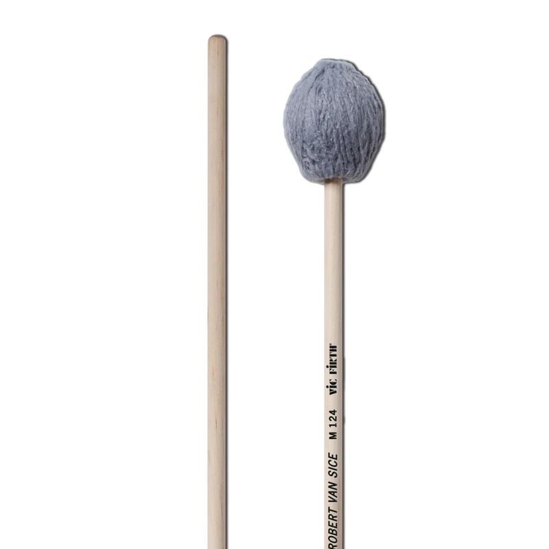 Vic FIrth - Signature Series Marimba Mallets - M124 - Robert Van Sice - Yarn - Synthetic Core - Medium - Grey