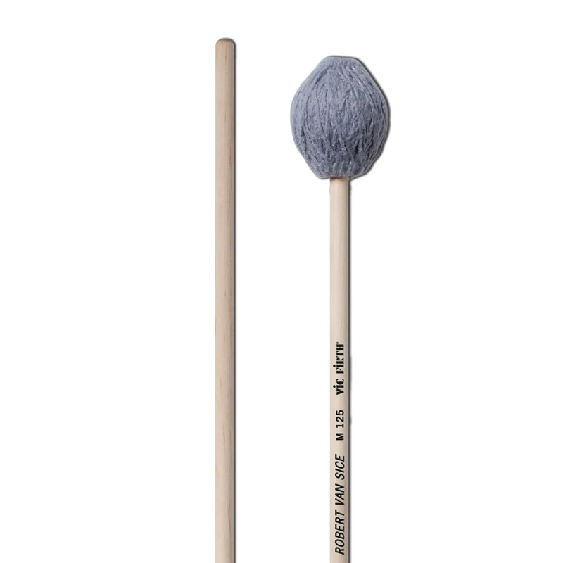 Vic FIrth - Signature Series Marimba Mallets - M125 - Robert Van Sice - Yarn - Synthetic Core - Medium Hard - Grey