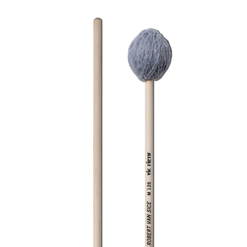 Vic FIrth - Signature Series Marimba Mallets - M126 - Robert Van Sice - Yarn - Synthetic Core - Hard - Grey