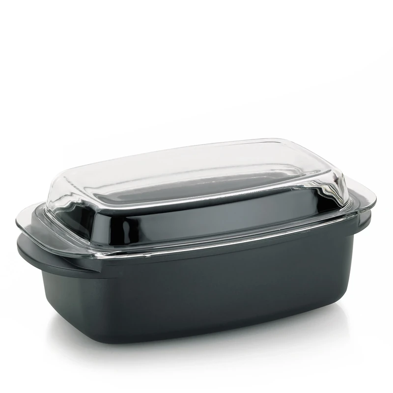 kela Roasting pan with lid 4.5 litres, Rectangular Roasting pan Suitable for Induction KERROS, cast Aluminium Coated, Casserole Suitable for Oven use