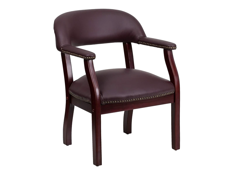 Flash Furniture Diamond Burgundy LeatherSoft Conference Chair with Accent Nail Trim