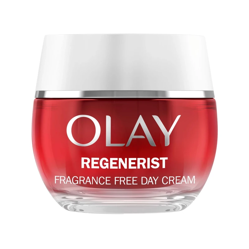 Olay Regenerist Day Face Cream, Anti-Wrinkle + Active Firming Skincare Moisturiser, Anti-Ageing Niacinamide and Peptides, Renews, Firms and Hydrates, Non-greasy, Fragrance Free 50ml