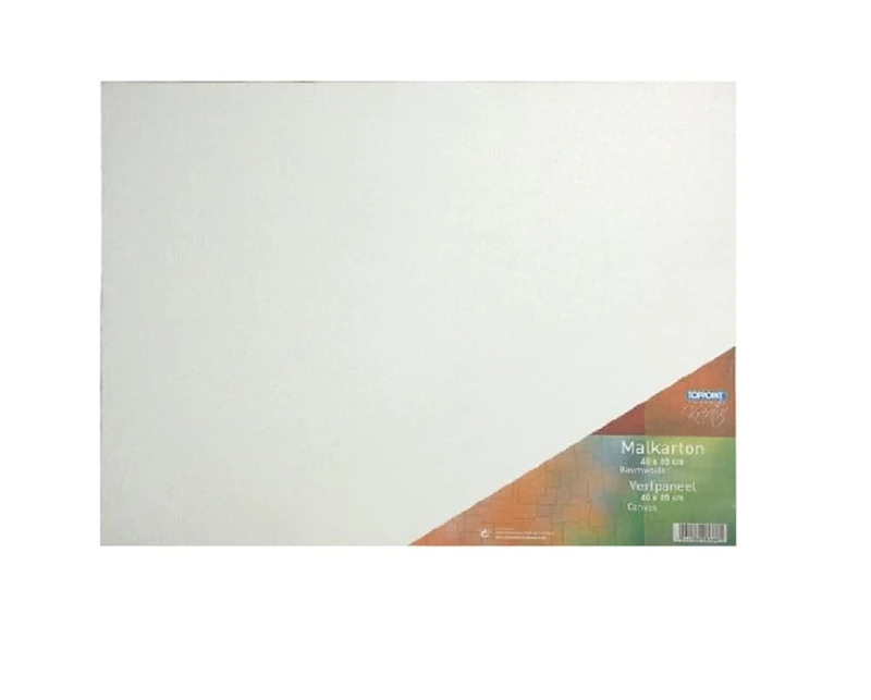 Stylex 28669-P10 Painting Cardboard, 40 x 60 cm, Pack of 10, Cardboard 3 mm Thick, Covered with 100% Cotton Fabric, White Primed, for Oil, Acrylic and Tempera Paints, Gouache - Painting