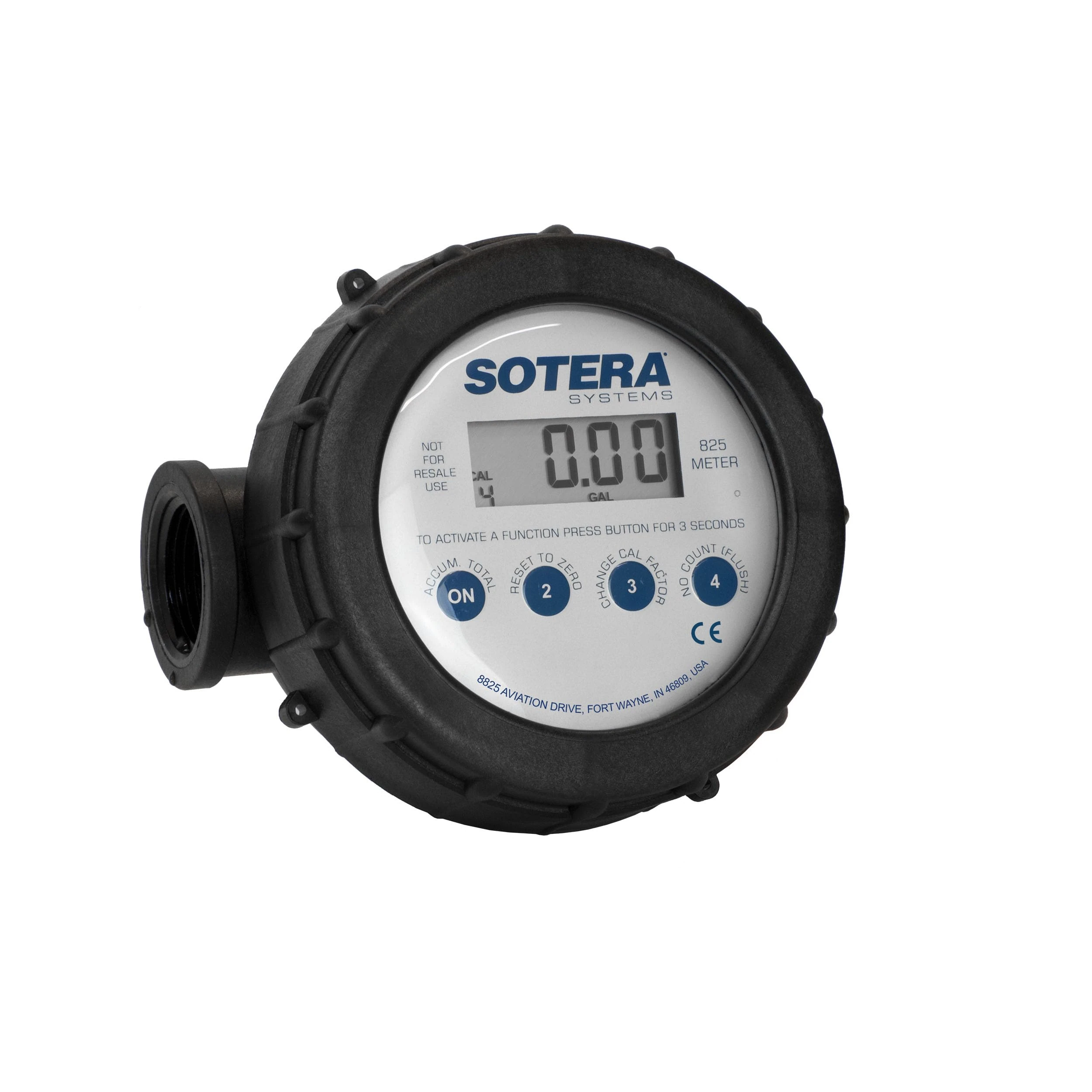 Sotera 825D075BSPPS 3/4" 8-75 LPM Inline Digital Nutating Disc Chemical Transfer Meter