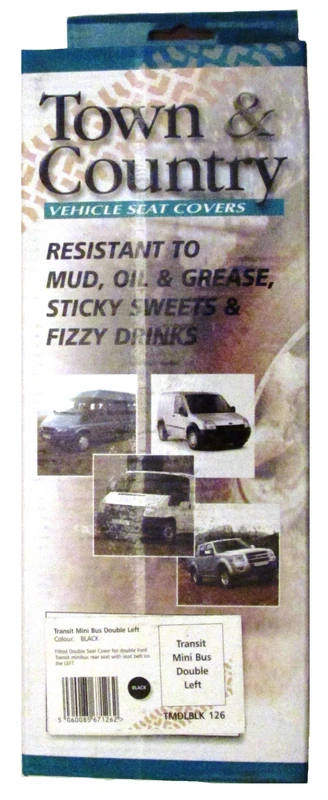 Town & Country TMDLBLK Transit Minibus Double Left Seat Cover - Black