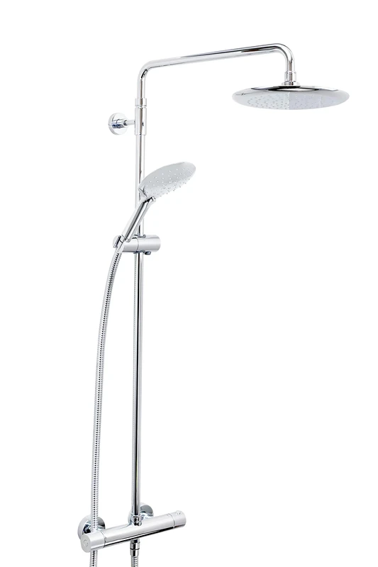 Bristan CR SHXDIVFF C Carre Exposed Fixed Head Bar Shower with Diverter and Kit, Chrome