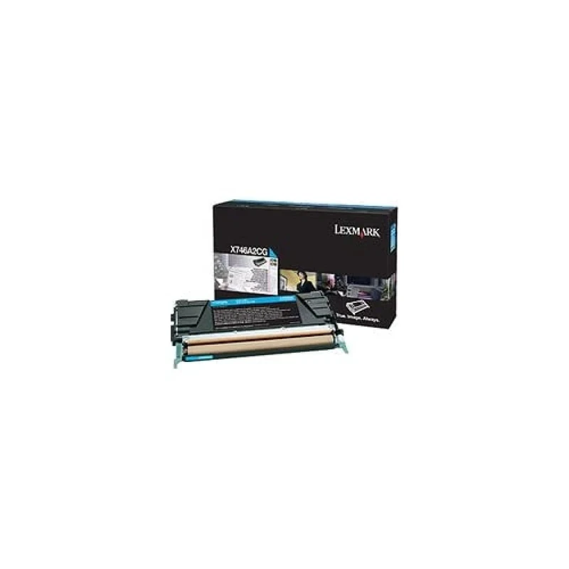Lexmark Cyan Toner Cartridge, 7000 Yield, For Use in Model X746/X748 (X746A2CG)