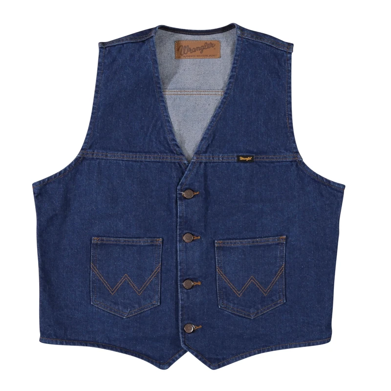 Wrangler Men's Unlined Denim Vest, Denim, XXL