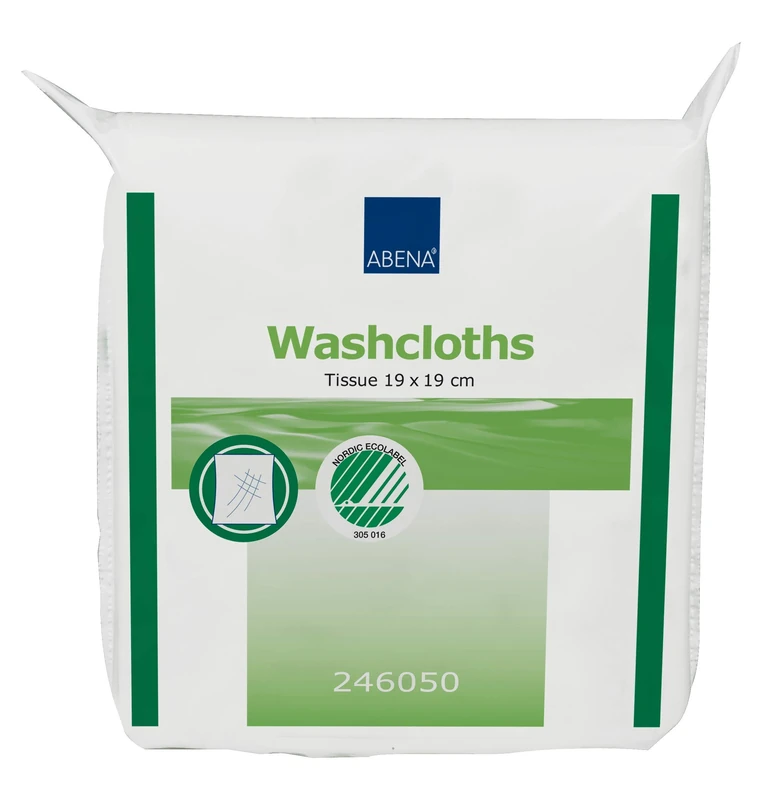 ABENA Single Use Paper Washcloths, Case of 2500 Pieces - 19 x 19 cm