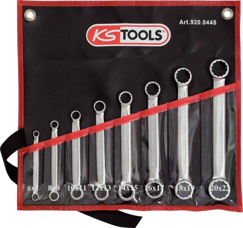 KS Tools 920.0448 7-20 x 6 x 22mm Ultimate+ Straight Ring Spanner Set (8 Pieces)