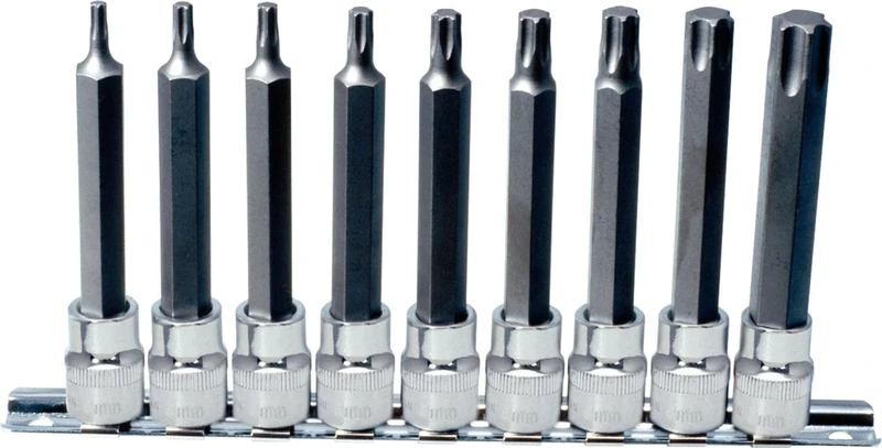 KS Tools 918.1317 1/2-inch Chrome+ TX Bit Socket Set Long (9 Pieces)