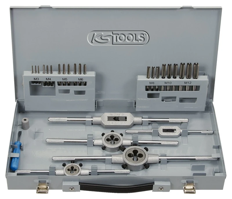 KS Tools HSS Co Tap and Die Set (44 Pieces)