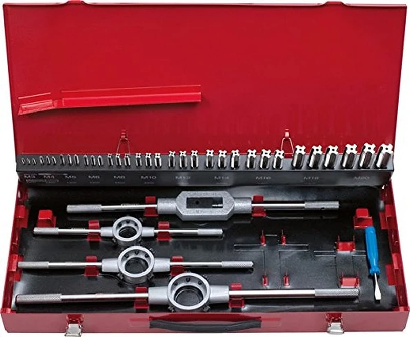 KS Tools HSS Co Tap and Die Set (54 Pieces)
