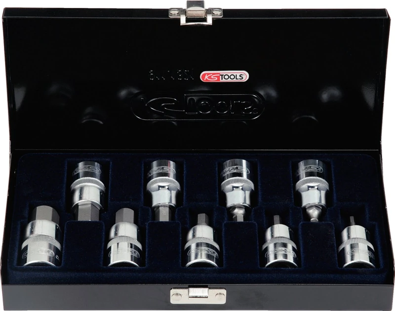 KS Tools 918.1330 1/2-inch Chrome Plus Hex Bit Socket Set (9 Pieces)