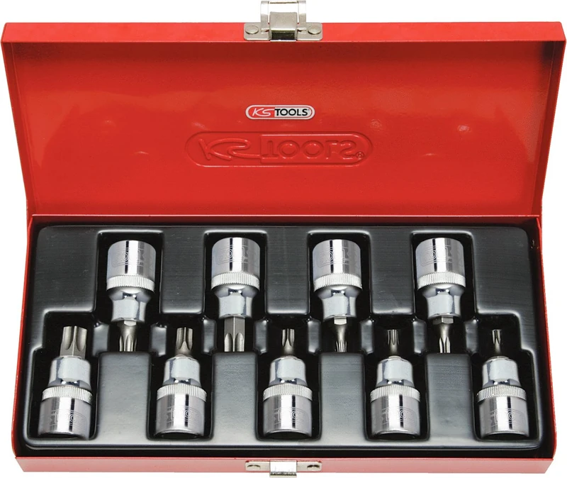 KS Tools 918.1386 1/2-inch Chrome Plus Tx Bit Socket Set (9 Pieces)