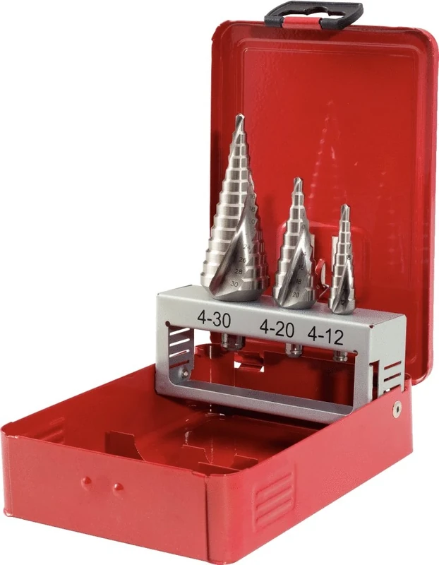 KS Tools 330.2413 HSS Co 5 Stepped drill set, in metal case 3 pcs
