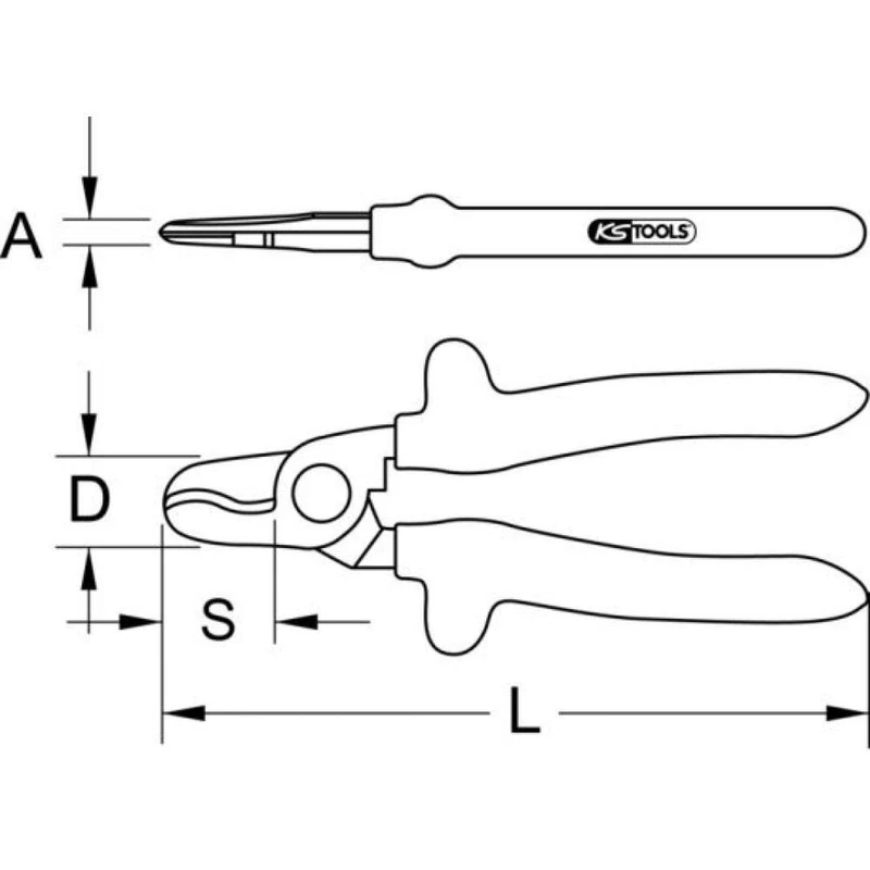 KS Tools Classic 1000V 165mm Cable Shear