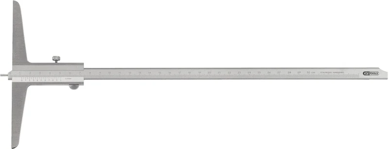 KS Tools 300.0553 Depth Gauge Vernier Calliper with Feeler Pin, 0-200mm