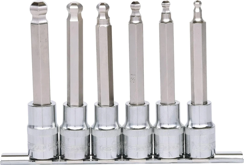 KS Tools 918.1665 1/2-inch Chrome Plus Long Hex Bit Socket (6 Pieces)