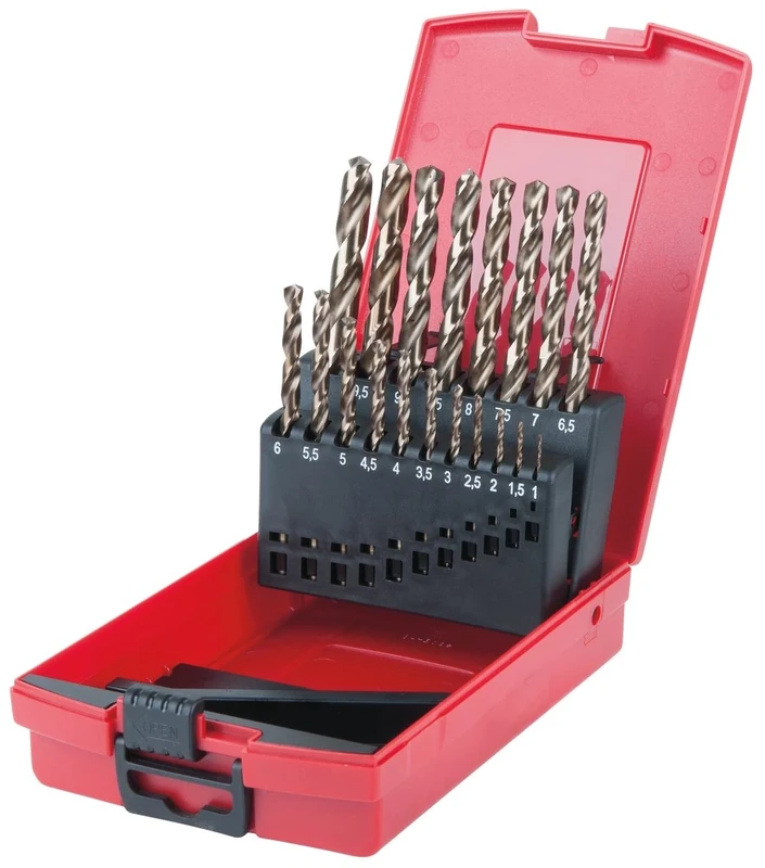 KS Tools 330.3620 Hss-G Co 5 Twist Drill Set 1(9 Pieces) 1-10mm