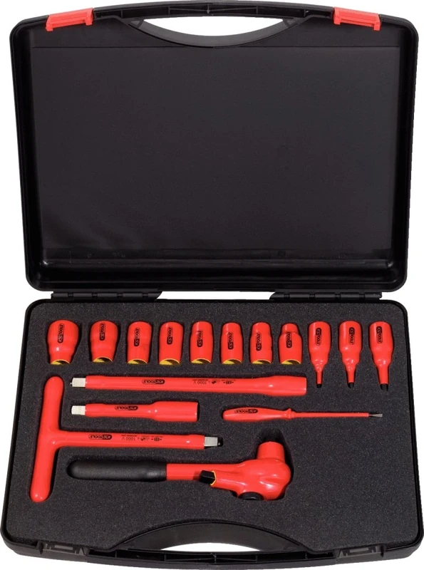 KS Tools 117.1860 0.5-inch Insulated Socket Wrench Set (16 Pieces)
