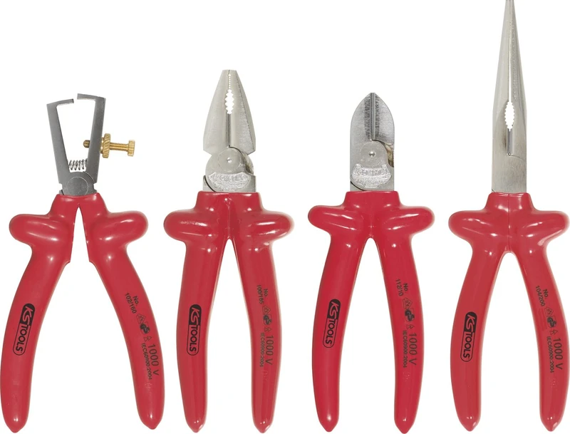 KS Tools Classic 1000V Plier Set (4 Pieces)