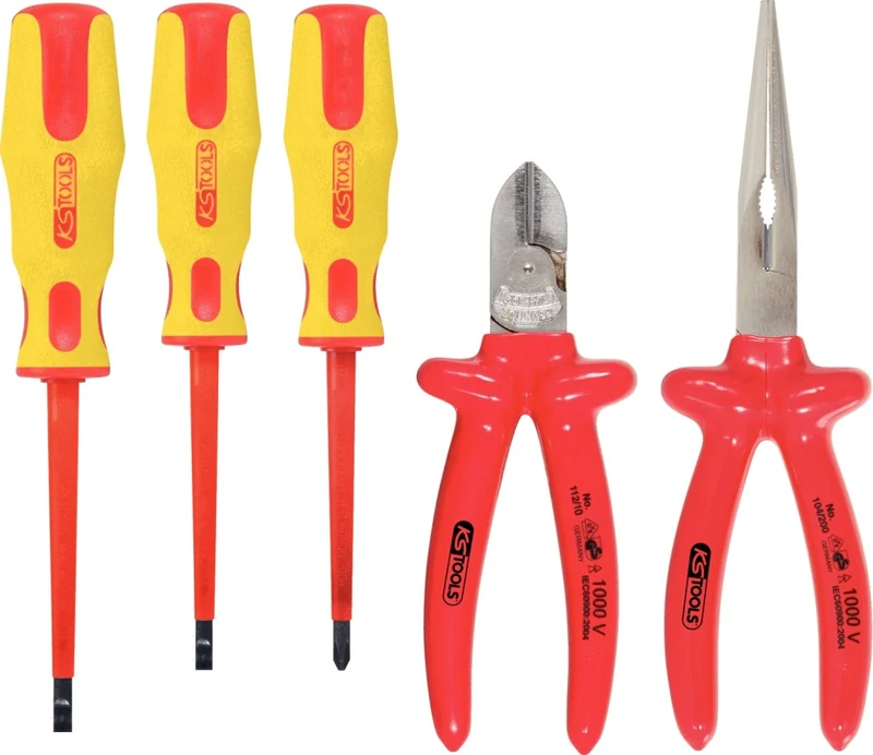 KS Tools Ergo VDE Plier and Screwdriver Set (5 Pieces)