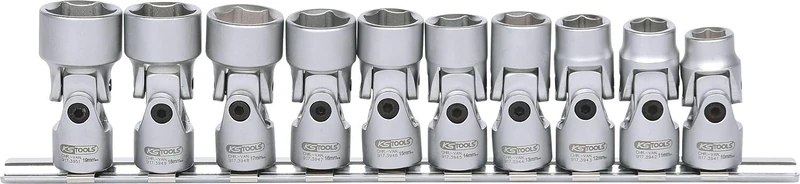 KS Tools 917.3940 Classic Hex Socket Set Plus Uni Joint (10 Pieces)