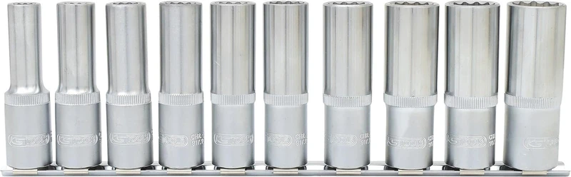 KS Tools 917.1750 1/2" 12 Point socket set, deep, 10 pcs