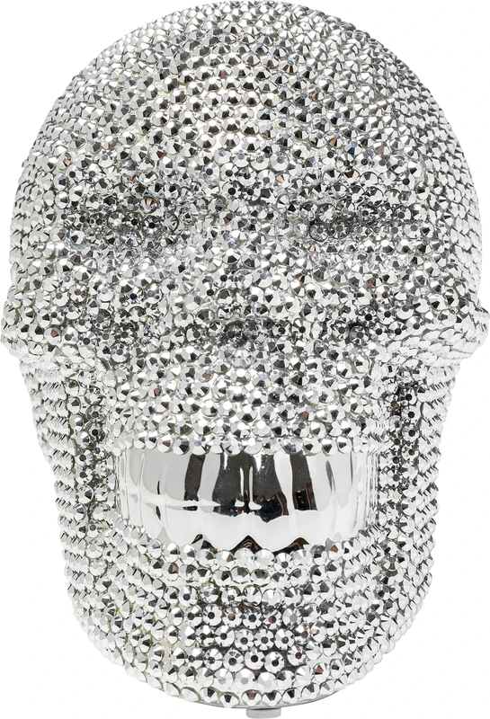 Kare Skull Crystal Money Bank, Silver - Image 1