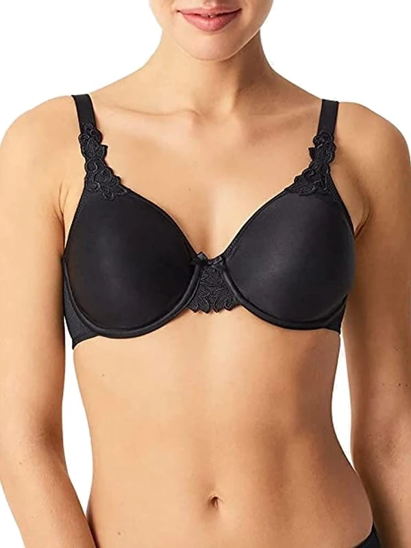 Chantelle Women's Basic Invisible Smooth Custom Fit Bra, Opaque, Black, 36F