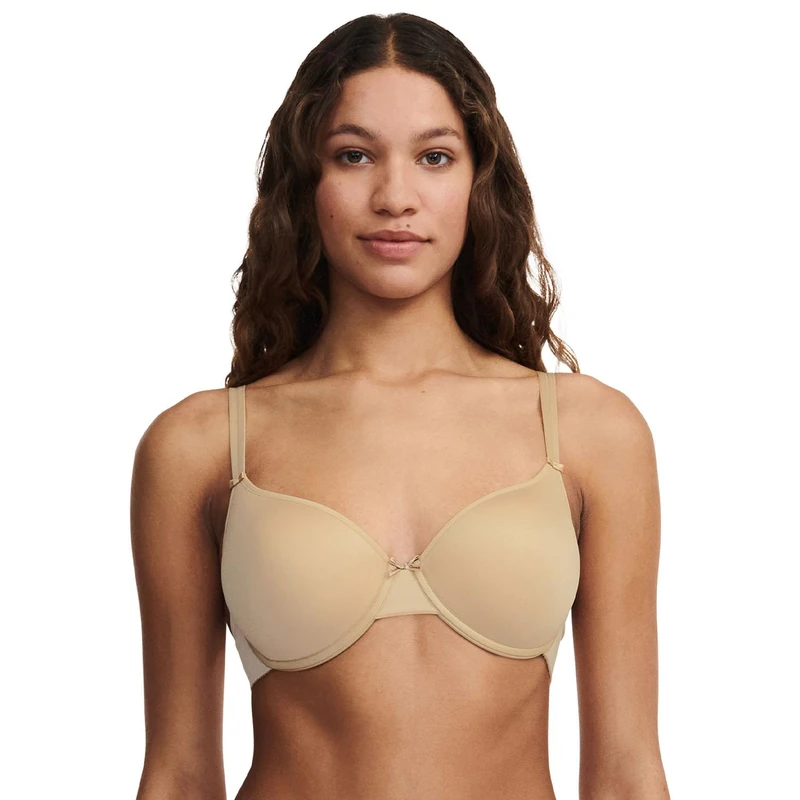 Chantelle Women's Basic Invisible Smooth Custom Fit Bra, Opaque, Beige, 38C