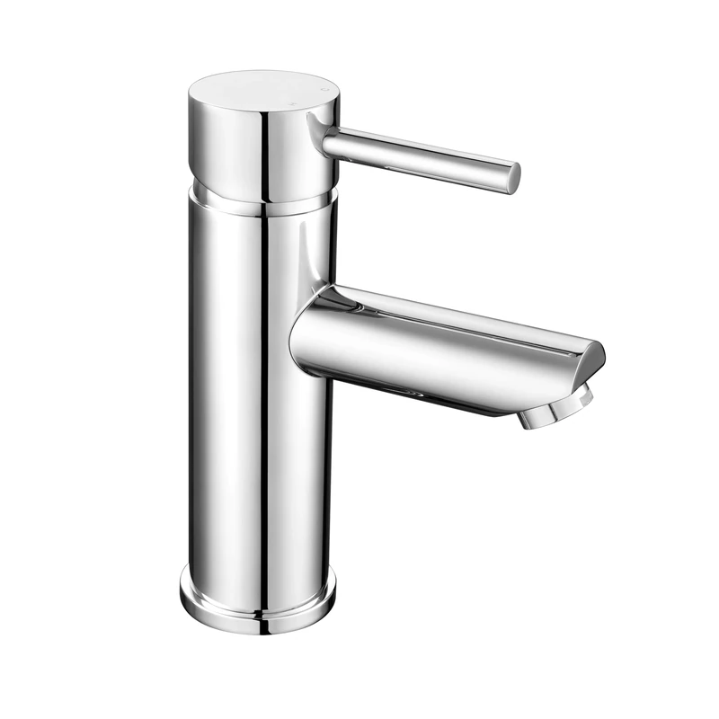 Nuie FJ318 Series Two ǀ Modern Bathroom Round Mono Basin Mixer Tap with Push Button Waste, 52 x 150 x 131mm, Chrome