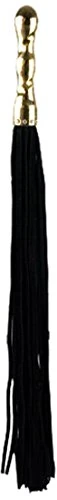 Ouch Deluxe Luxury Whip 18k Gold Handle and Suede Tassels 54cm Black - Image 1