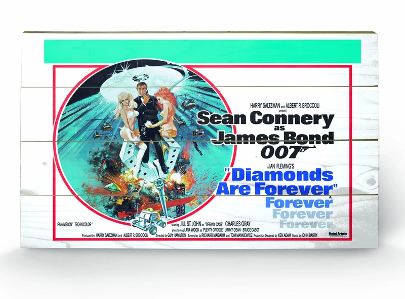 Pyramid International James Bond Diamonds are Forever 1, Large Wooden Wall Art